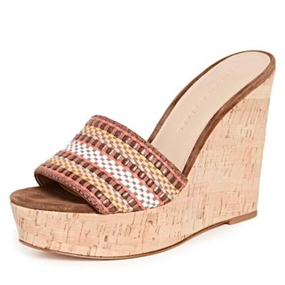 Veronica Beard Women's Size 9 Brown  Neutral Dali Woven Wedge Sandals Shoes - Picture 1 of 11